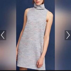 Anthropologie Akemi + Kin Sleeveless Multicolor Stripe Mock Neck Shift Dress